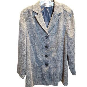Dressbarn 16W Grey 4 Button Women's Blazer Jacket Suit Coat Misses Size 16 W 1X